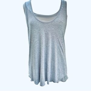 Banana Republic Grey Double Layer Raw Hem Tank Top Women's Size Large